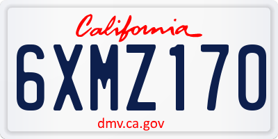 CA license plate 6XMZ170
