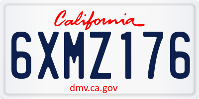 CA license plate 6XMZ176