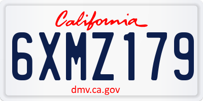 CA license plate 6XMZ179