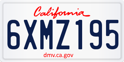 CA license plate 6XMZ195