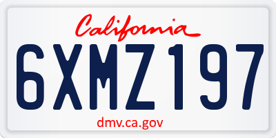 CA license plate 6XMZ197