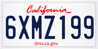 CA license plate 6XMZ199