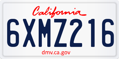 CA license plate 6XMZ216