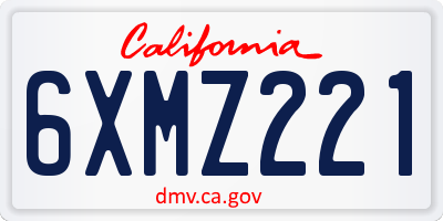 CA license plate 6XMZ221