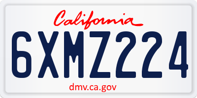CA license plate 6XMZ224
