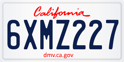 CA license plate 6XMZ227