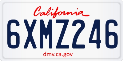 CA license plate 6XMZ246