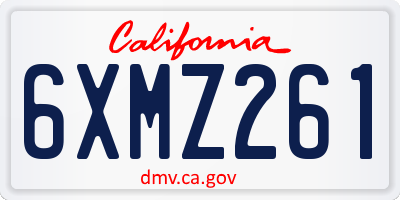 CA license plate 6XMZ261