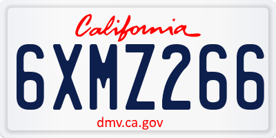 CA license plate 6XMZ266