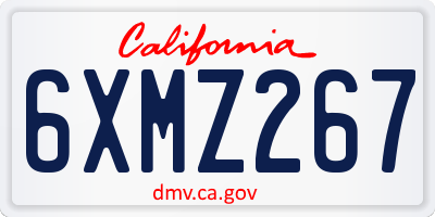 CA license plate 6XMZ267