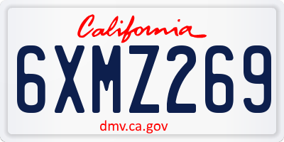 CA license plate 6XMZ269