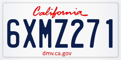 CA license plate 6XMZ271
