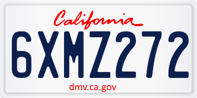 CA license plate 6XMZ272