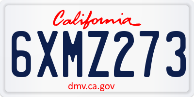 CA license plate 6XMZ273