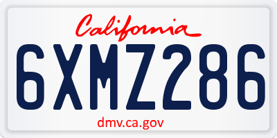 CA license plate 6XMZ286