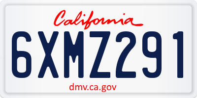 CA license plate 6XMZ291