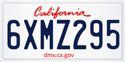 CA license plate 6XMZ295
