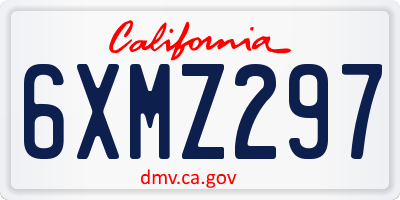 CA license plate 6XMZ297