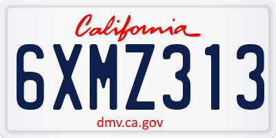 CA license plate 6XMZ313