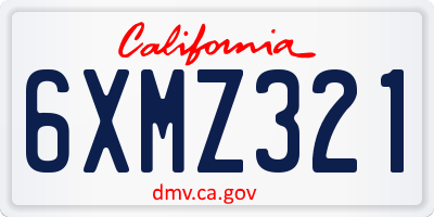 CA license plate 6XMZ321
