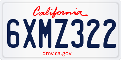 CA license plate 6XMZ322