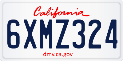 CA license plate 6XMZ324