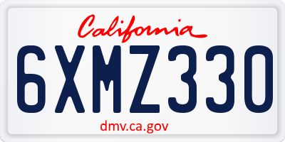 CA license plate 6XMZ330