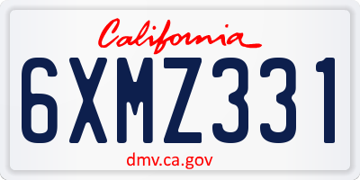 CA license plate 6XMZ331