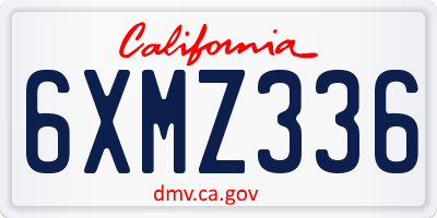 CA license plate 6XMZ336