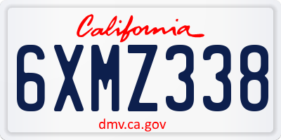 CA license plate 6XMZ338