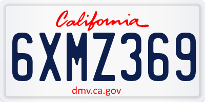 CA license plate 6XMZ369