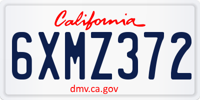 CA license plate 6XMZ372