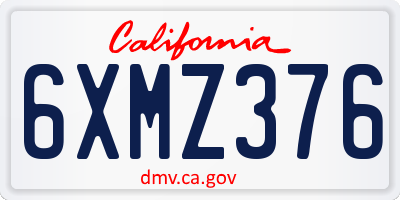 CA license plate 6XMZ376