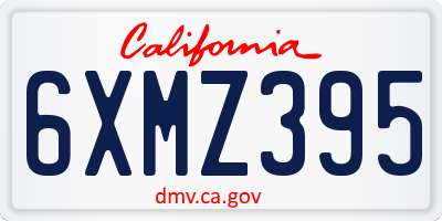 CA license plate 6XMZ395
