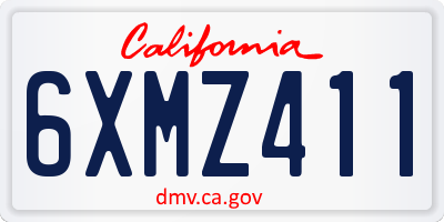CA license plate 6XMZ411