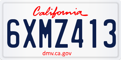 CA license plate 6XMZ413