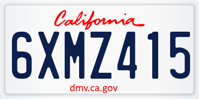 CA license plate 6XMZ415