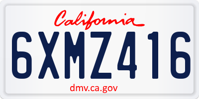 CA license plate 6XMZ416