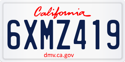 CA license plate 6XMZ419
