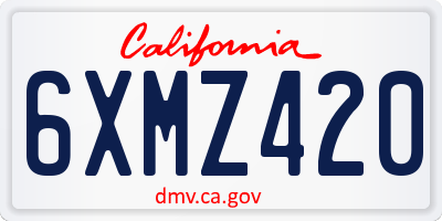 CA license plate 6XMZ420