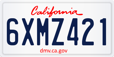 CA license plate 6XMZ421