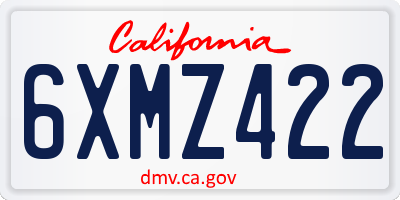 CA license plate 6XMZ422