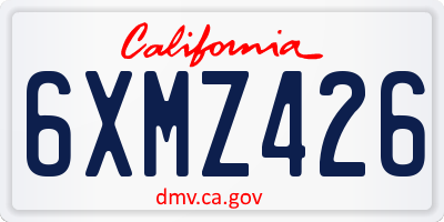 CA license plate 6XMZ426