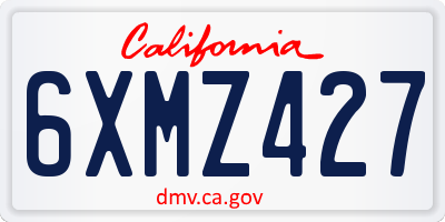 CA license plate 6XMZ427