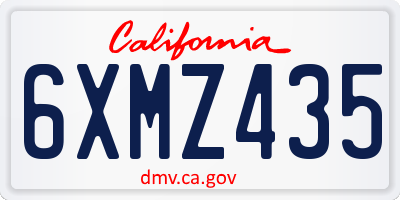 CA license plate 6XMZ435