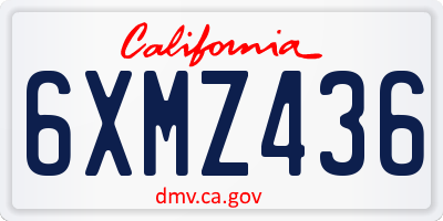 CA license plate 6XMZ436