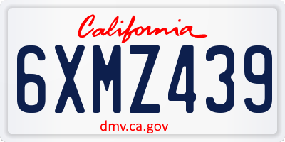 CA license plate 6XMZ439