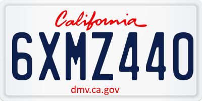 CA license plate 6XMZ440