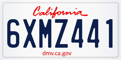 CA license plate 6XMZ441