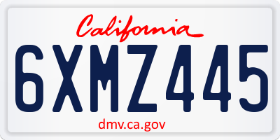 CA license plate 6XMZ445